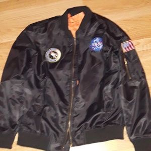 US MENS EMBROIDERED NASA JACKET MILITARY ARMY FLIG